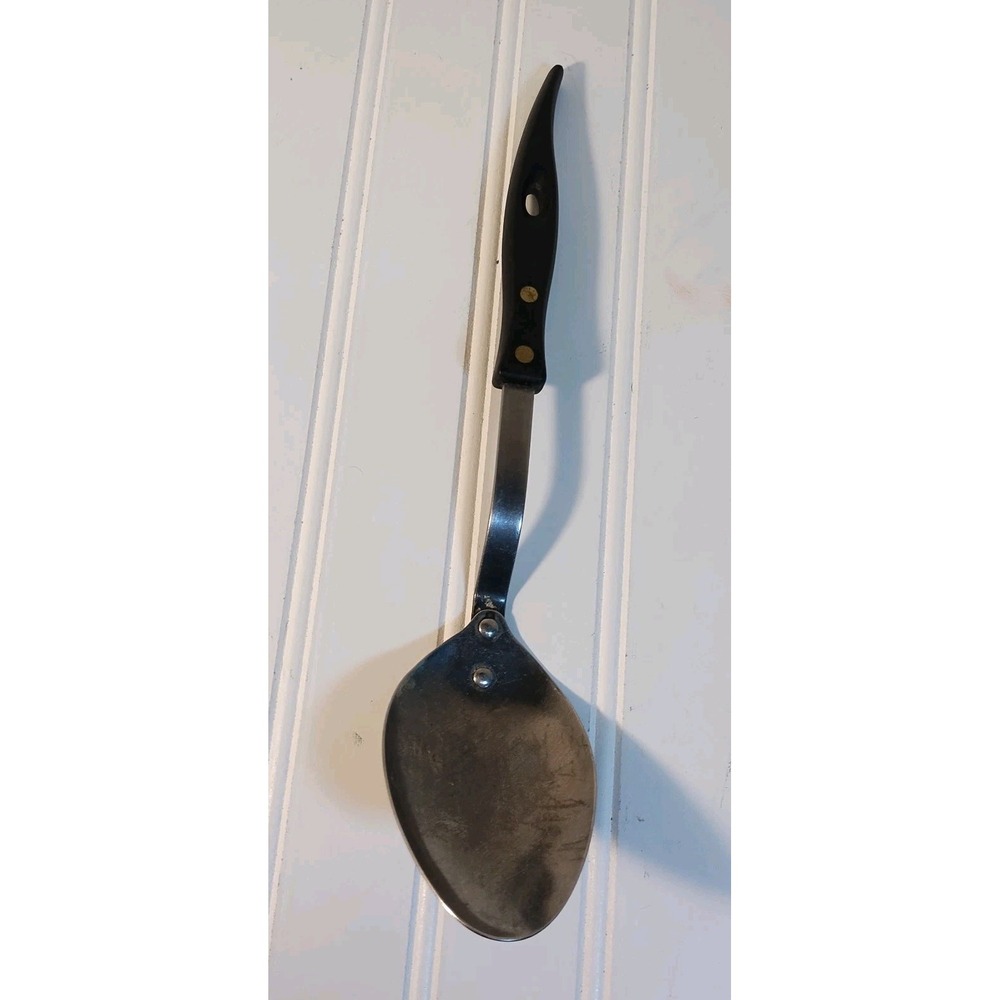 Vtg STANLEY MCM‎ Stainless USA Curved Handle Spoon 12" Utensil Serving Basting